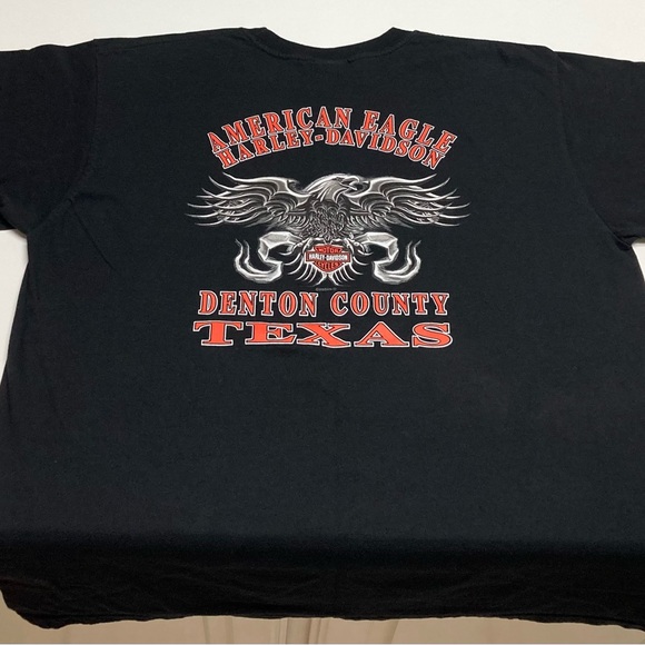 Harley-Davidson Ring of Fire American Eagle Denton County Texas T-Shirt - Picture 1 of 11